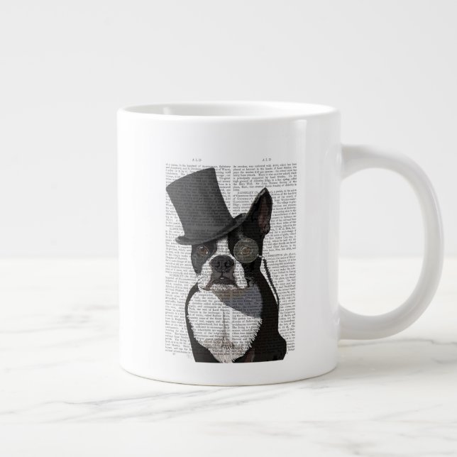 Boston Terrier, Formal Hound and Hat Giant Coffee Mug (Right)