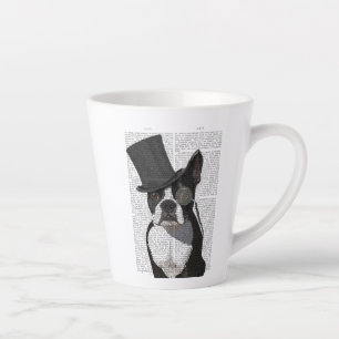 Boston Terrier, Formal Hound and Hat Latte Mug