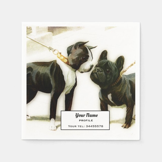 BOSTON TERRIER&FRENCH BULLDOG    NAPKINS (Front)