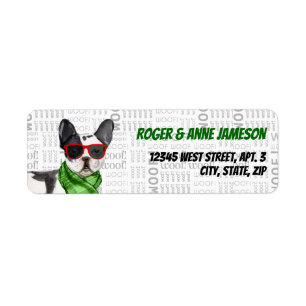 Boston Terrier Funny Christmas Return Address Label