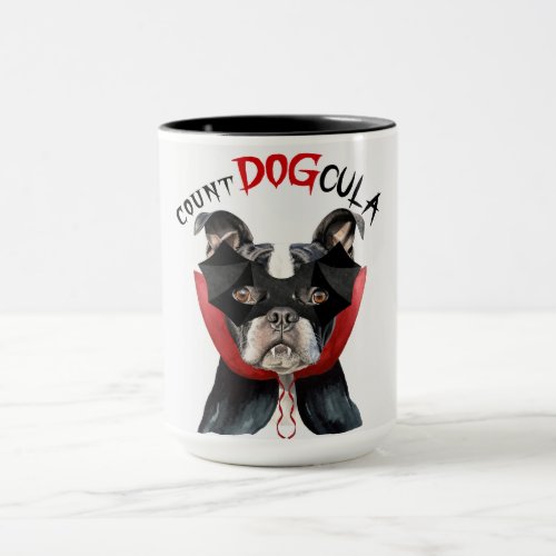 Boston Terrier Funny Count DOGcula Halloween Mug