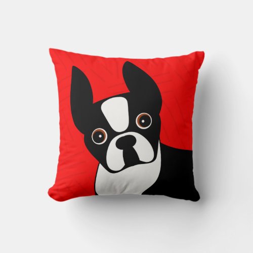 Boston Terrier Funny Throw Pillow