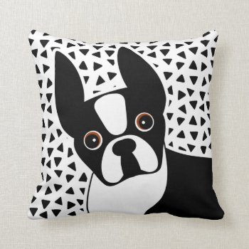 Boston Terrier Funny Throw Pillow by DoodleDeDoo at Zazzle