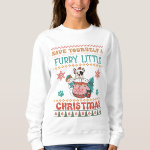 Boston Terrier Furry Little Christmas Sweatshirt
