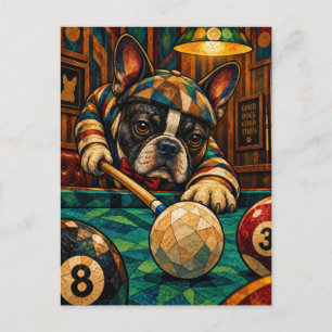Boston Terrier, Geometric Mosaic Postcard