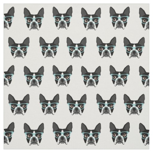 Boston Terrier glasses - cute dog fabric