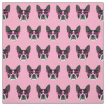 Boston Terrier Glasses - pink fabric
