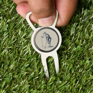 Boston Terrier Golf Vintage Dog Golfing Boston Mom Divot Tool