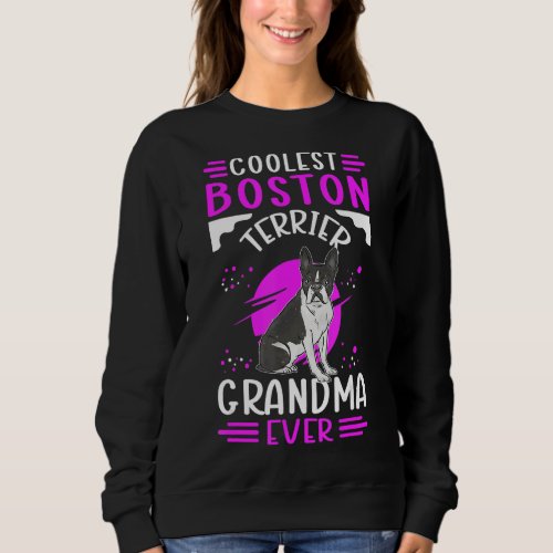 Boston Terrier Grandma Dog Owner Boston Terrier 1 Sweatshirt