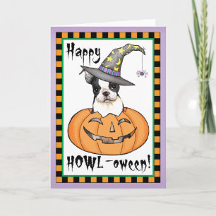 Boston Terrier Halloween Card