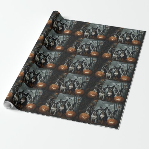 Boston Terrier Halloween Night Doggy Delight Wrapping Paper