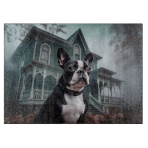 Boston Terrier Halloween Scary Cutting Board