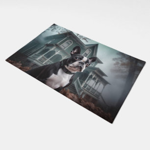 Boston Terrier Halloween Scary Doormat
