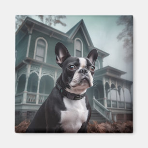 Boston Terrier Halloween Scary Magnet