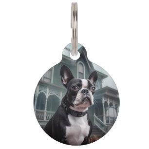 Boston Terrier Halloween Scary Pet ID Tag