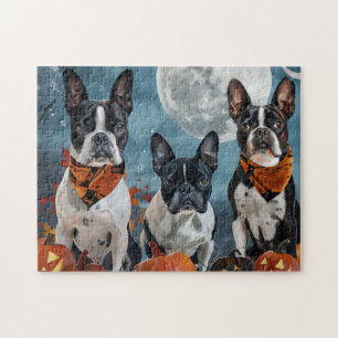 boston terrier Halloween Spooky Jigsaw Puzzle