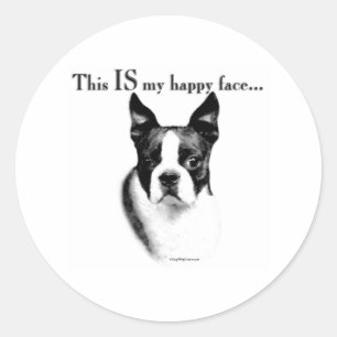 Boston Terrier Happy Face - Sticker