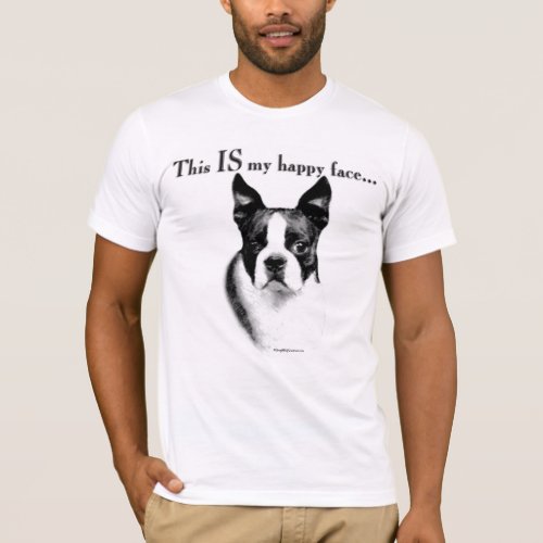 Boston Terrier Happy Face T_Shirt