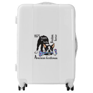 Boston Terrier. Happy go lucky Luggage