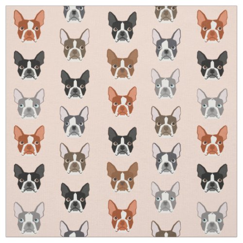 Boston Terrier Heads fabric _ cute dogs