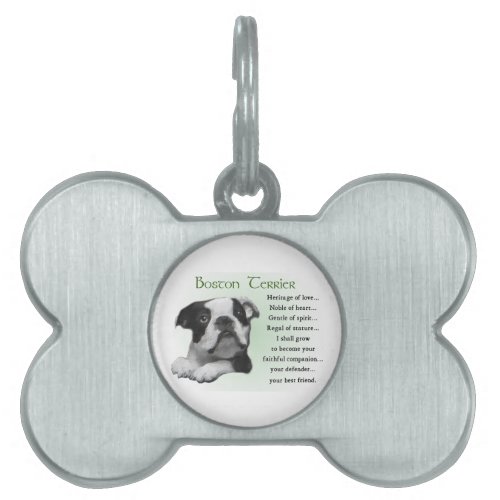 Boston Terrier Heritage of Love Pet ID Tag