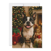 Boston Terrier Holiday Card