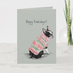 Boston Terrier Holiday Card