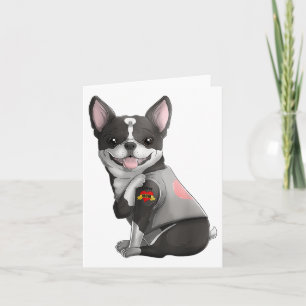 Boston Terrier I Love Mom Tattoo Dog Shirt Mothers Card