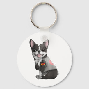 Boston Terrier I Love Mom Tattoo Dog Shirt Mothers Keychain