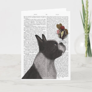 Boston Terrier Ice Cream Card