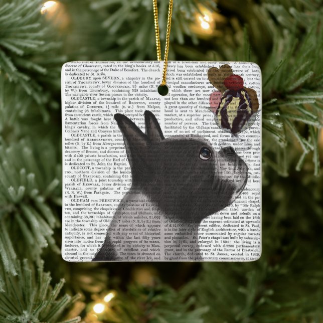 Boston Terrier Ice Cream Ceramic Ornament (Tree)