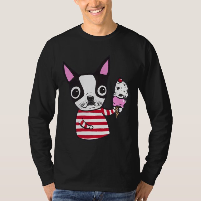 Boston Terrier Ice Cream T-Shirt (Front)