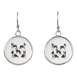 Boston Terrier Illustration Earrings