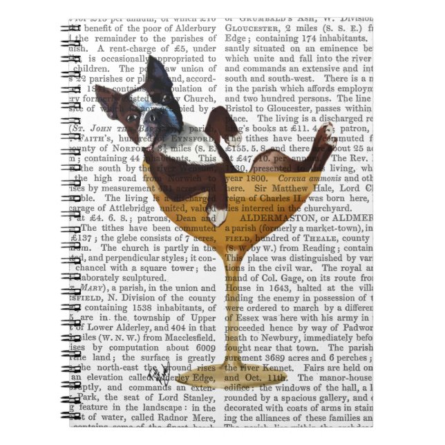 Boston Terrier in Cocktail Glass 2 Notebook (Front)