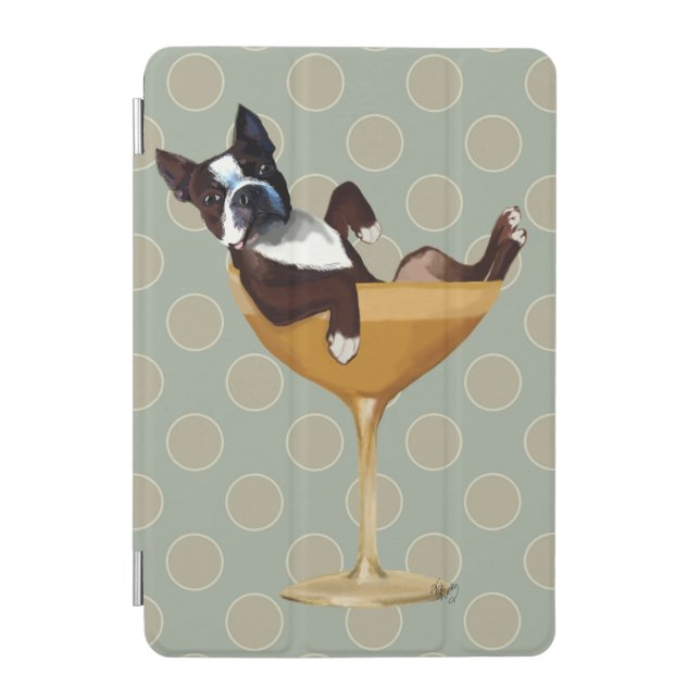 Boston Terrier in Cocktail Glass iPad Mini Cover (Front)