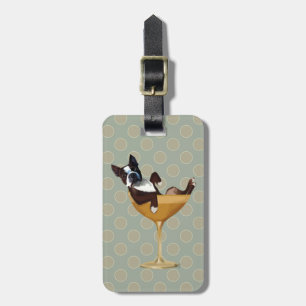 Boston Terrier in Cocktail Glass Luggage Tag