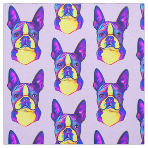 Boston Terrier  in Colors Fabric