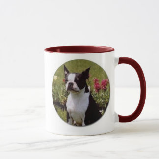 Boston Terrier in Garden Mug