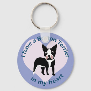 Boston Terrier In My Heart Keychain
