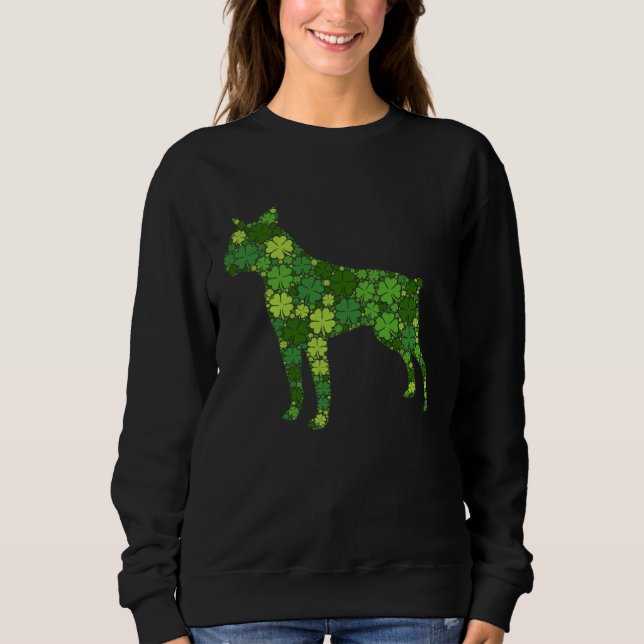 Boston Terrier Irish Green Shamrock C  St Patricks Sweatshirt (Front)