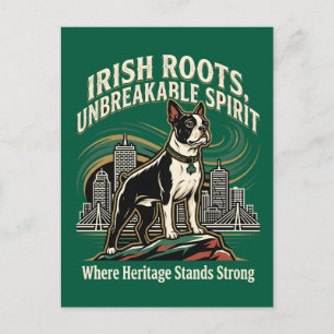 Boston Terrier Irish Heritage Pride Postcard