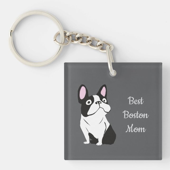 Boston terrier keychain (Front)