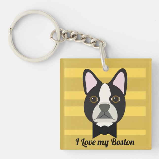 Boston Terrier Keychain (Front)