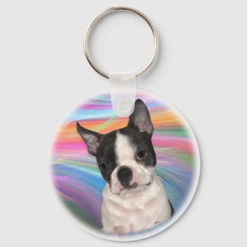 Boston Terrier Keychain by eclipse_designs at Zazzle