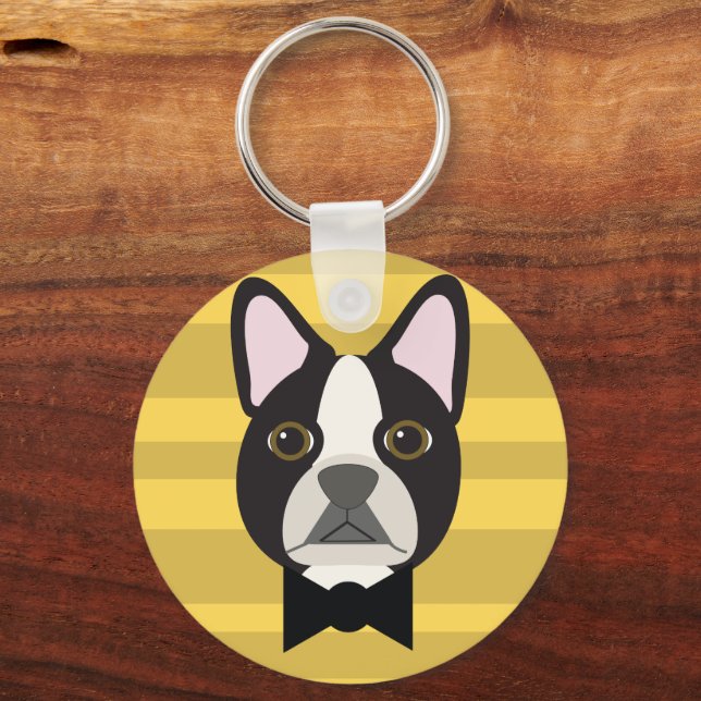 Boston Terrier Keychain (Front)