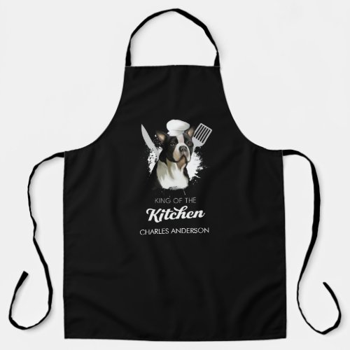 Boston Terrier King of the Kitchen Cooking Dog Apron