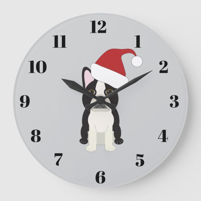 Boston Terrier Large Clock (Front)