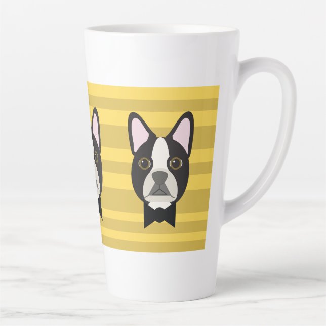 Boston Terrier Latte Mug (Right)