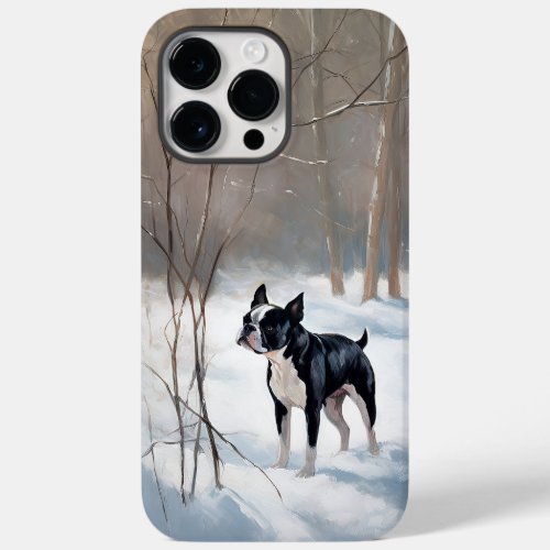Boston Terrier Let It Snow Christmas Case_Mate iPhone 14 Pro Max Case