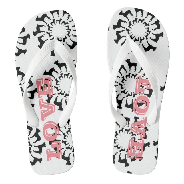 Boston Terrier Love Flip Flops (Footbed)